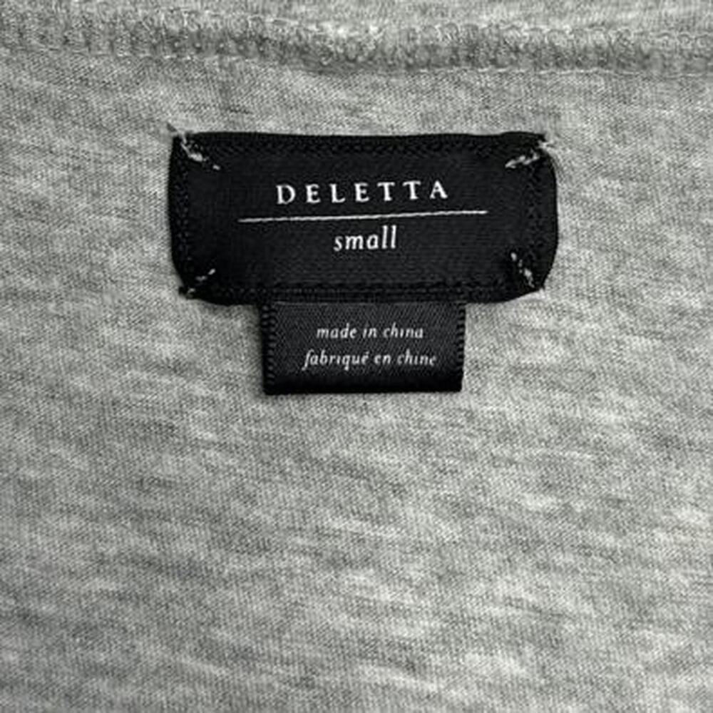 Deletta Vintage Fitting Y2K 2000z Grey Short Sleeve Going Out Top size small - Picture 5 of 7